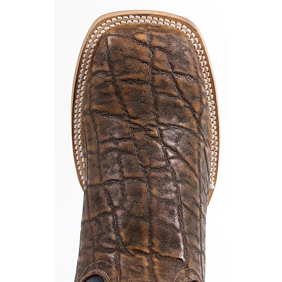 Botas de Elefante Grabado Horma Rodeo Cuadrada Color Cafe Q8227059