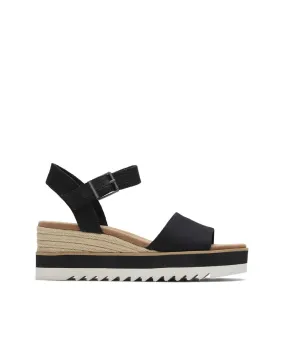 Sandalias con cuña de mujer negro